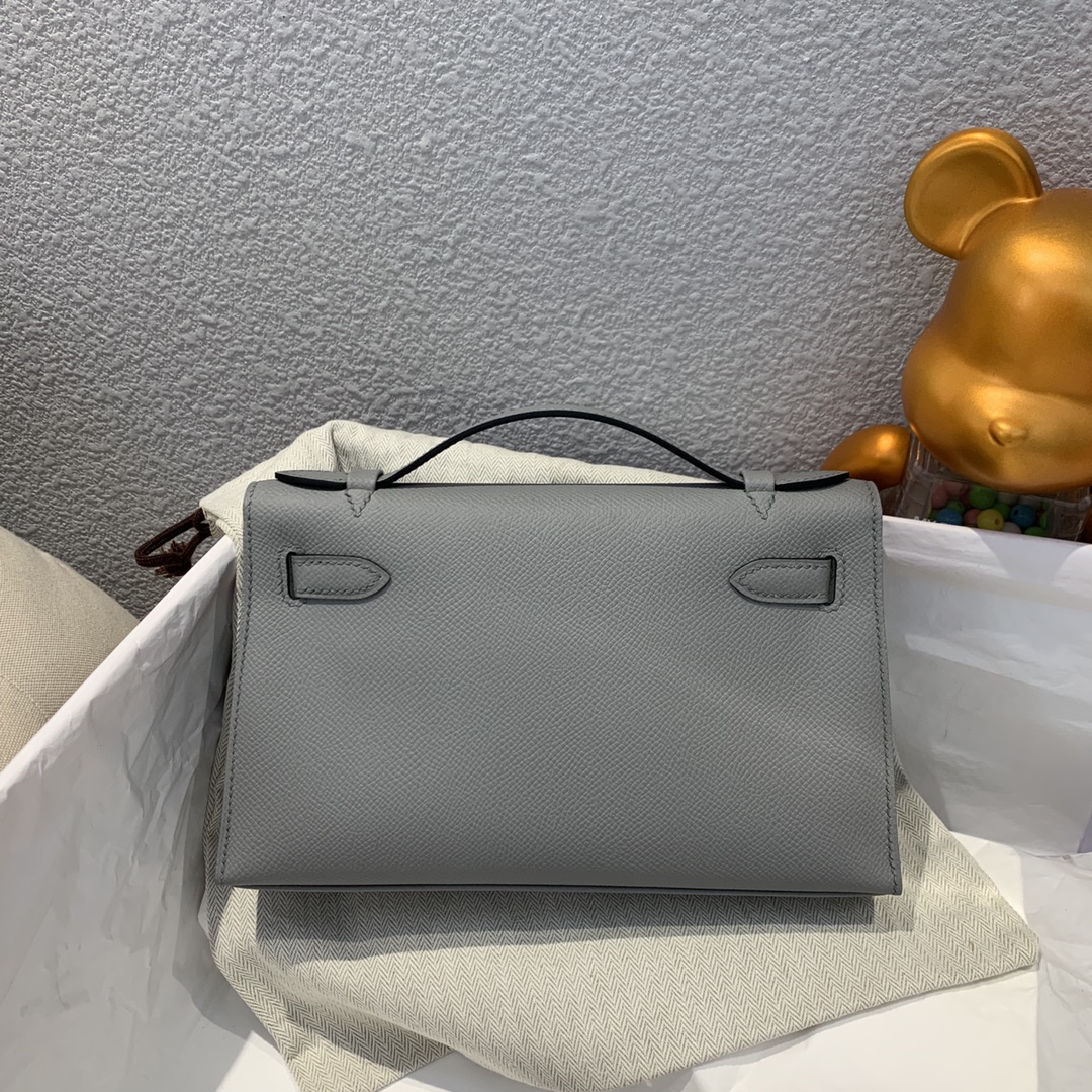 에르메스 미니 켈리백22 그레이 은장 앱송